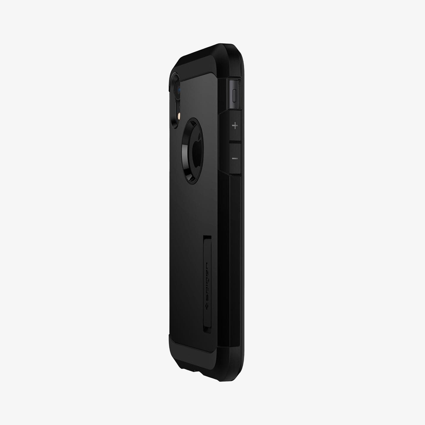 064CS24876 - iPhone XR Case Tough Armor in black showing the side and partial back