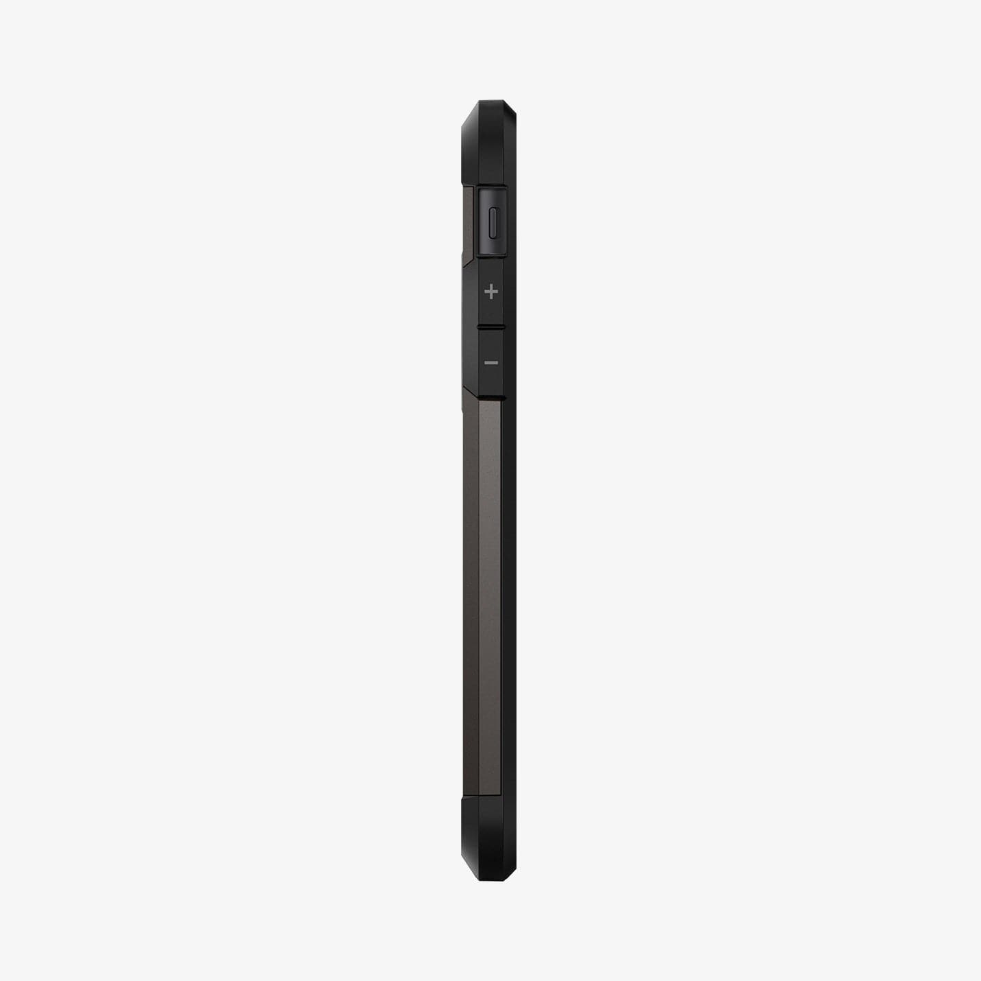 064CS24877 - iPhone XR Case Tough Armor in gunmetal showing the side with volume controls