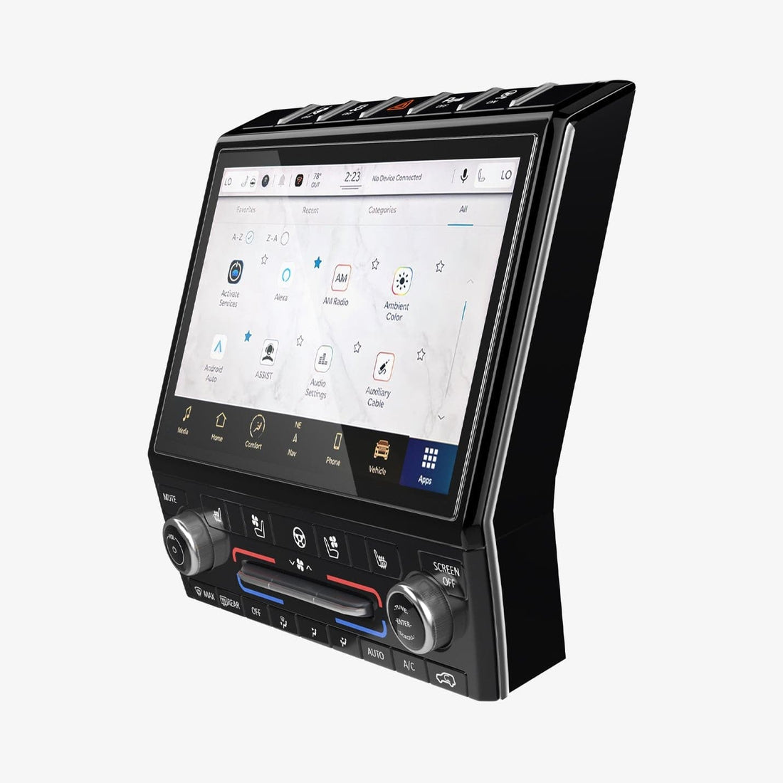 AGL05343 - Jeep Grand Cherokee Screen Protector GLAS.tR SLIM Anti-Glare showing the touch screen display, screen protector and packaging