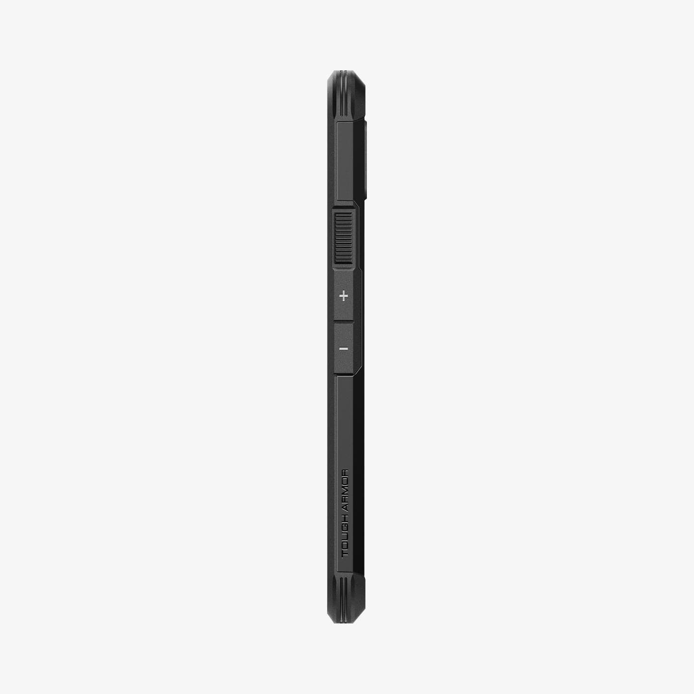 ACS06282 - Pixel 8 Case Tough Armor in black showing the side with volume controls