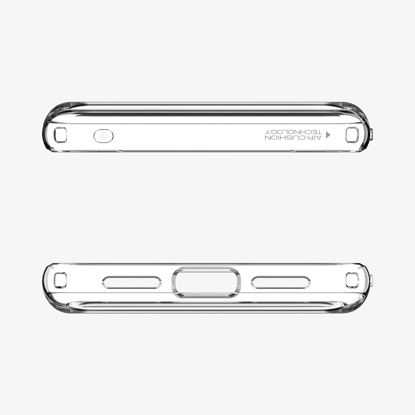 ACS06278 - Pixel 8 Case Ultra Hybrid in crystal clear showing the top and bottom with precise cutouts