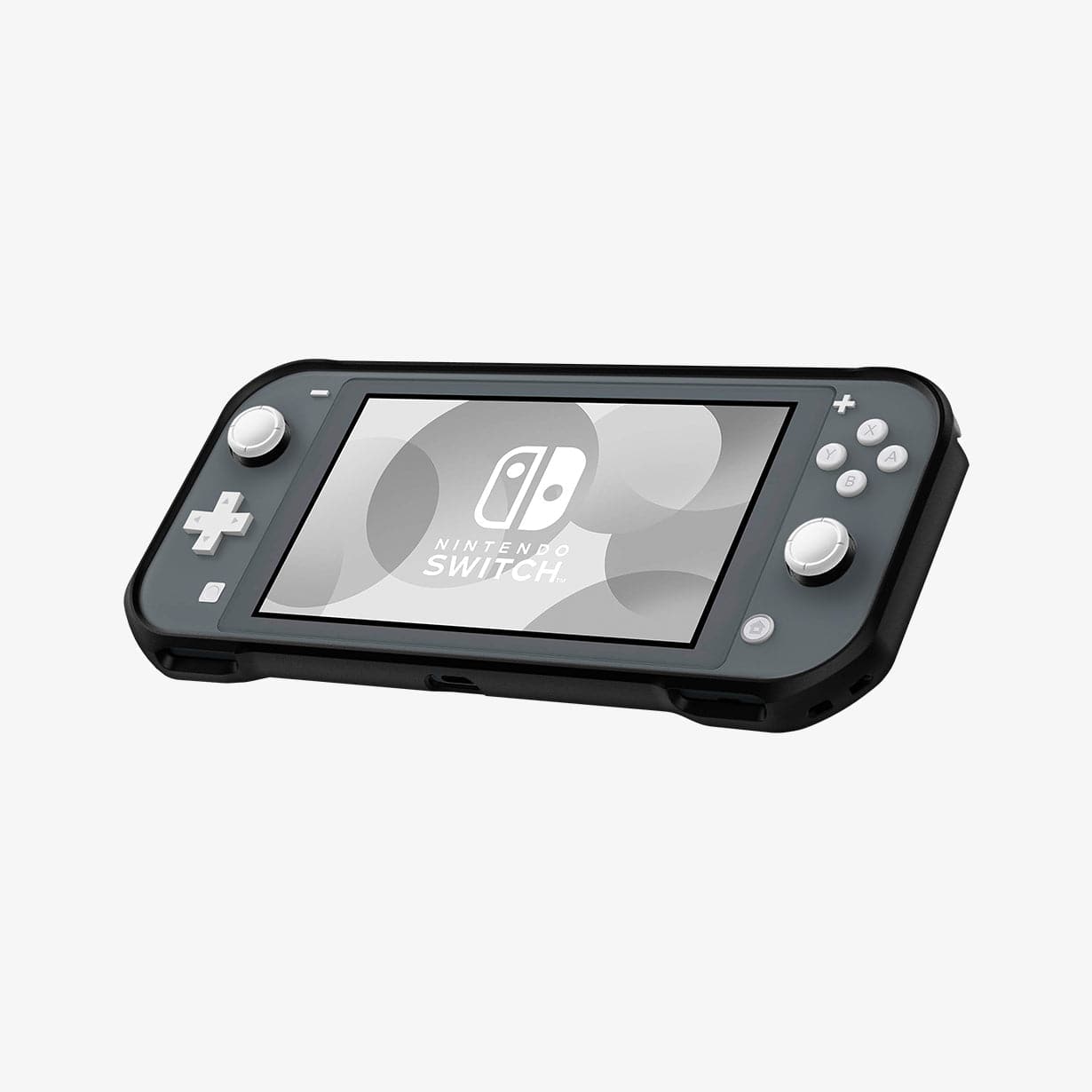 ACS00212 - Nintendo Switch Lite Case Rugged Armor in matte black showing the front and partial side