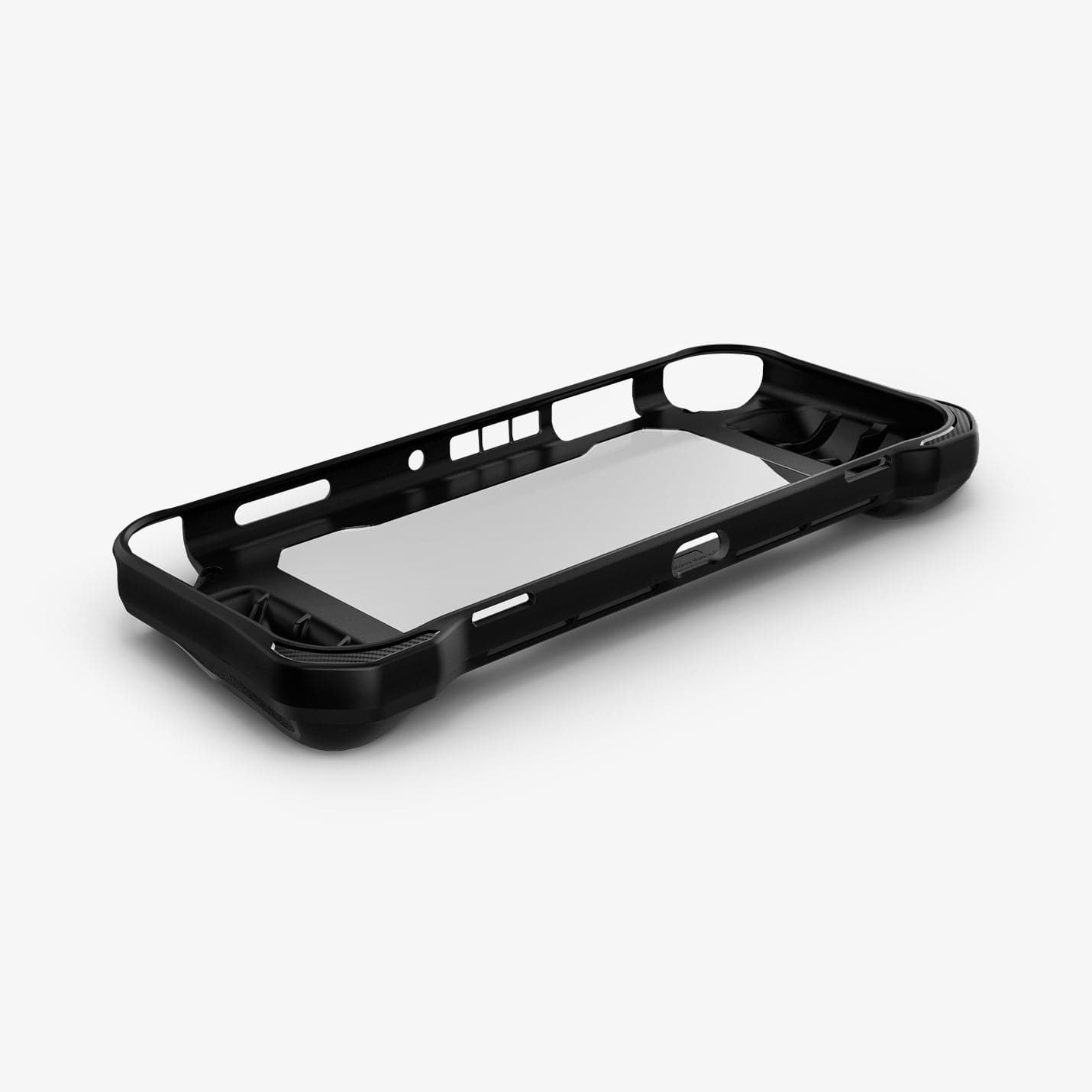ACS04020 - Nintendo Switch OLED Case Rugged Armor in matte black showing the inside of case