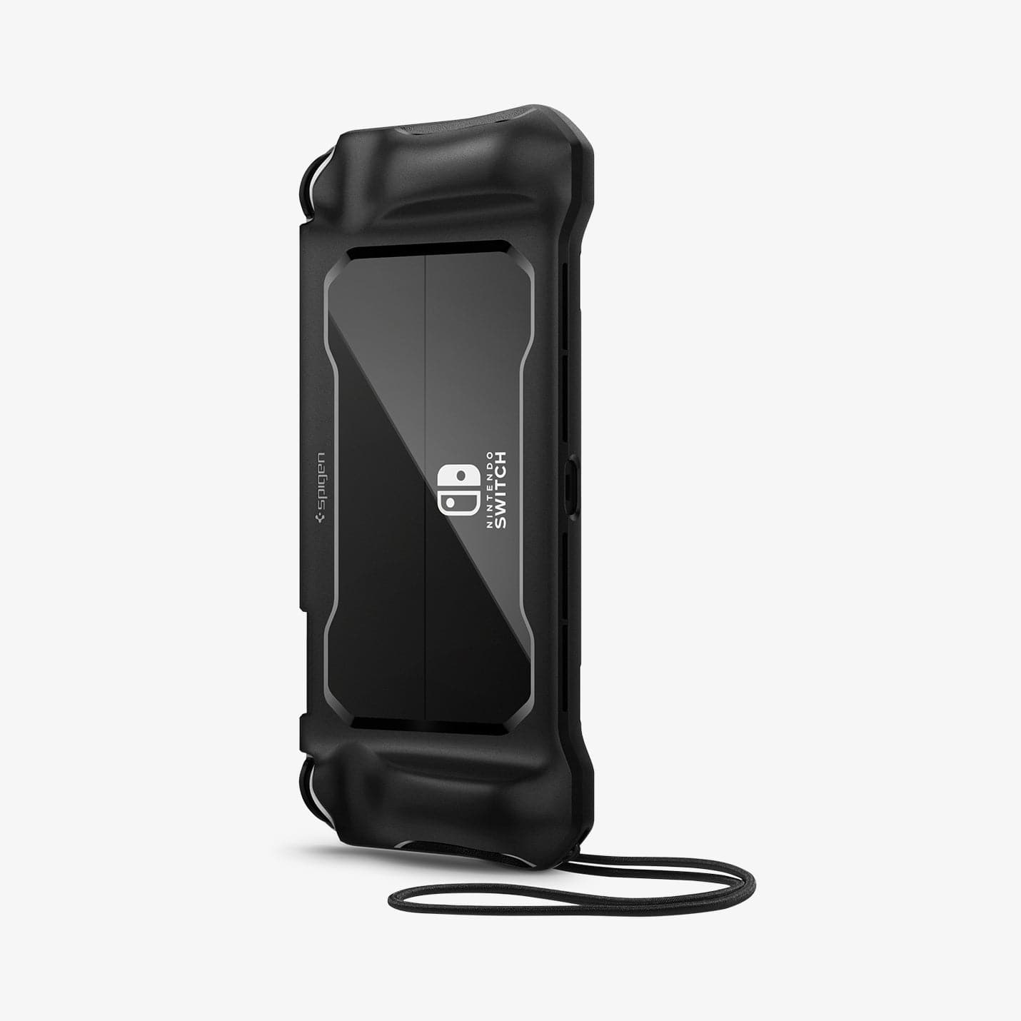 ACS04020 - Nintendo Switch OLED Case Rugged Armor in matte black showing the back and bottom