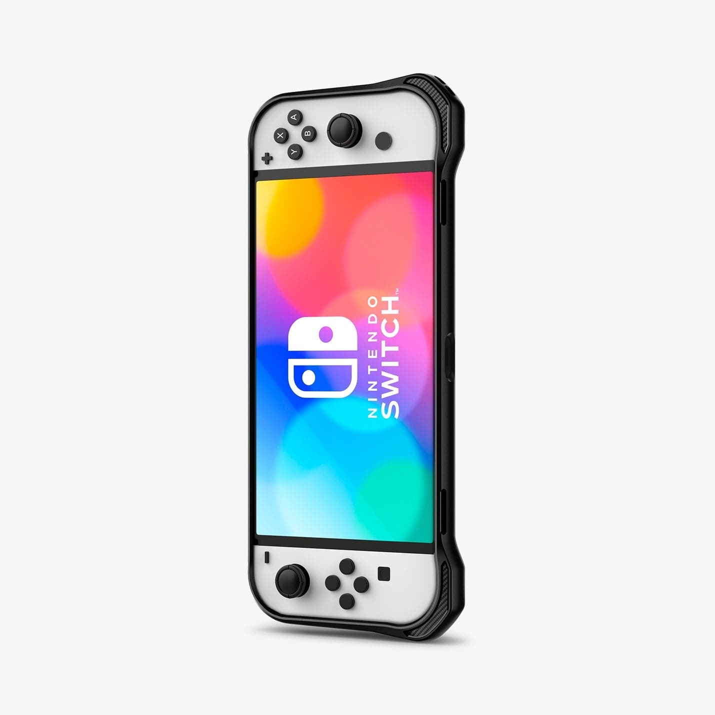 ACS04020 - Nintendo Switch OLED Case Rugged Armor in matte black showing the front and partial bottom