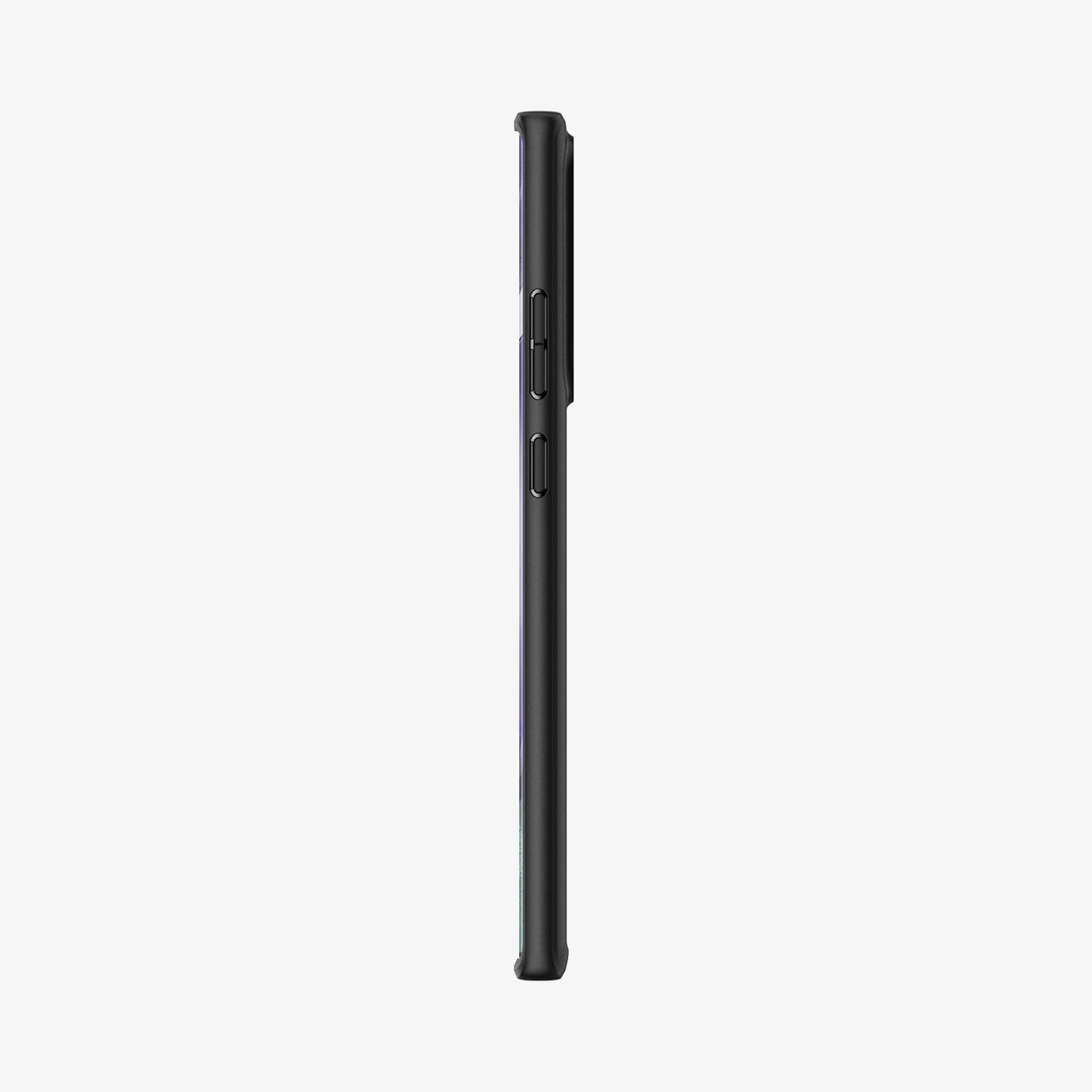ACS01394 - Galaxy Note 20 Series Ultra Hybrid Case in matte black showing the side