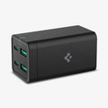 ACH03787 - Spigen ArcDock 65W Desktop Charger PD2101 in black showing the front, side and top