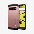 ACS03463 - Pixel 6 Pro Case Tough Armor in rose gold showing the back and inside of case
