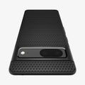 ACS04696 - Pixel 7 Case Liquid Air in matte black showing the back zoomed in to show the fine details
