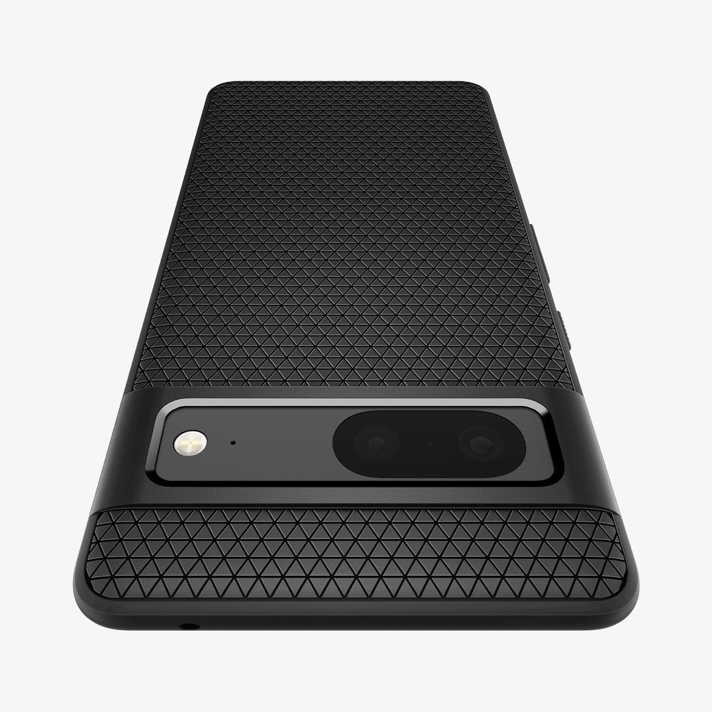 ACS04696 - Pixel 7 Case Liquid Air in matte black showing the back zoomed in to show the fine details