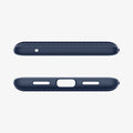 ACS04697 - Pixel 7 Case Liquid Air in navy blue showing the top and bottom with precise cutouts