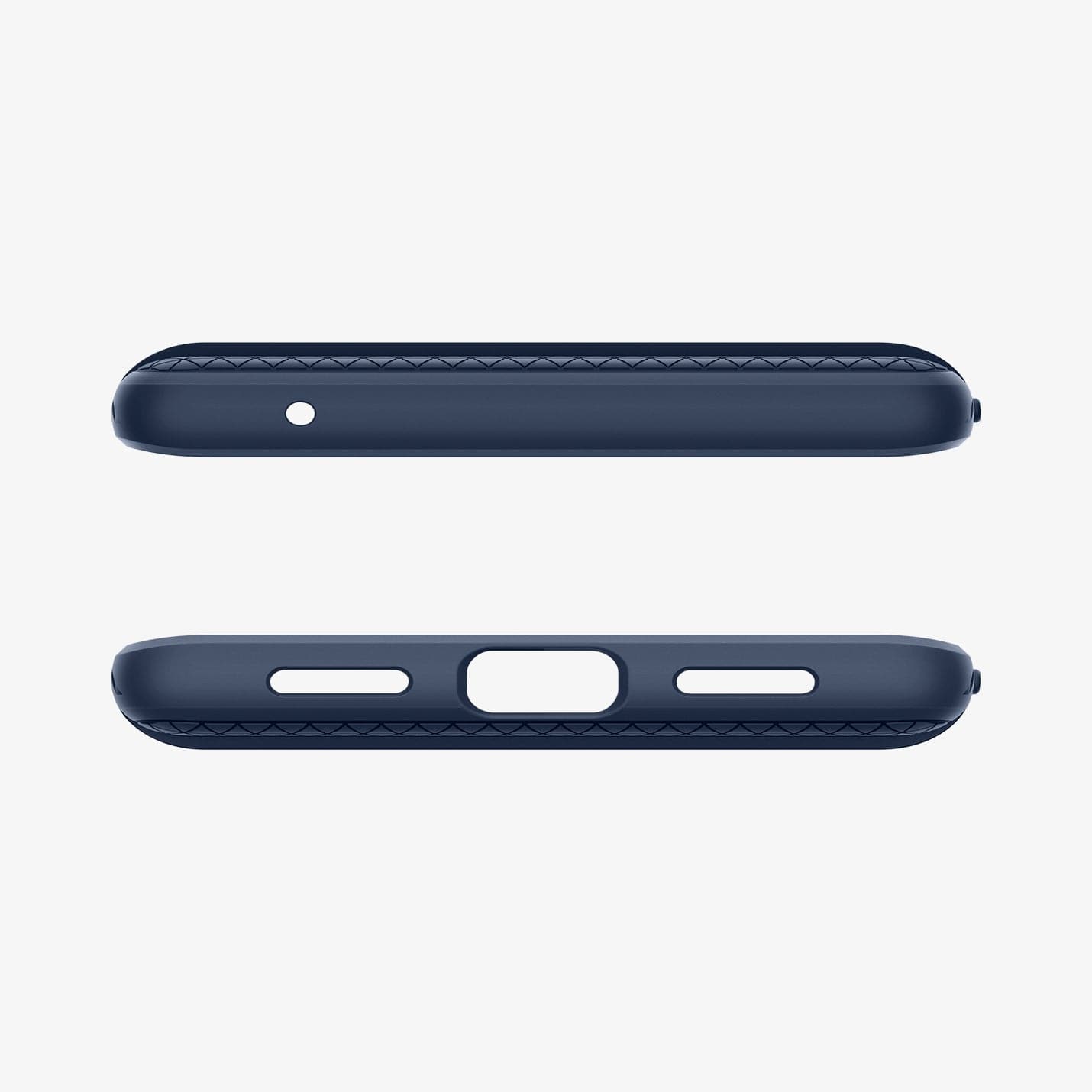 ACS04697 - Pixel 7 Case Liquid Air in navy blue showing the top and bottom with precise cutouts