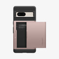 ACS04705 - Pixel 7 Case Slim Armor CS in rose gold showing the back with no card in slot
