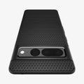 ACS04723 - Pixel 7 Pro Case Liquid Air in matte black showing the back  zoomed in to show the fine details