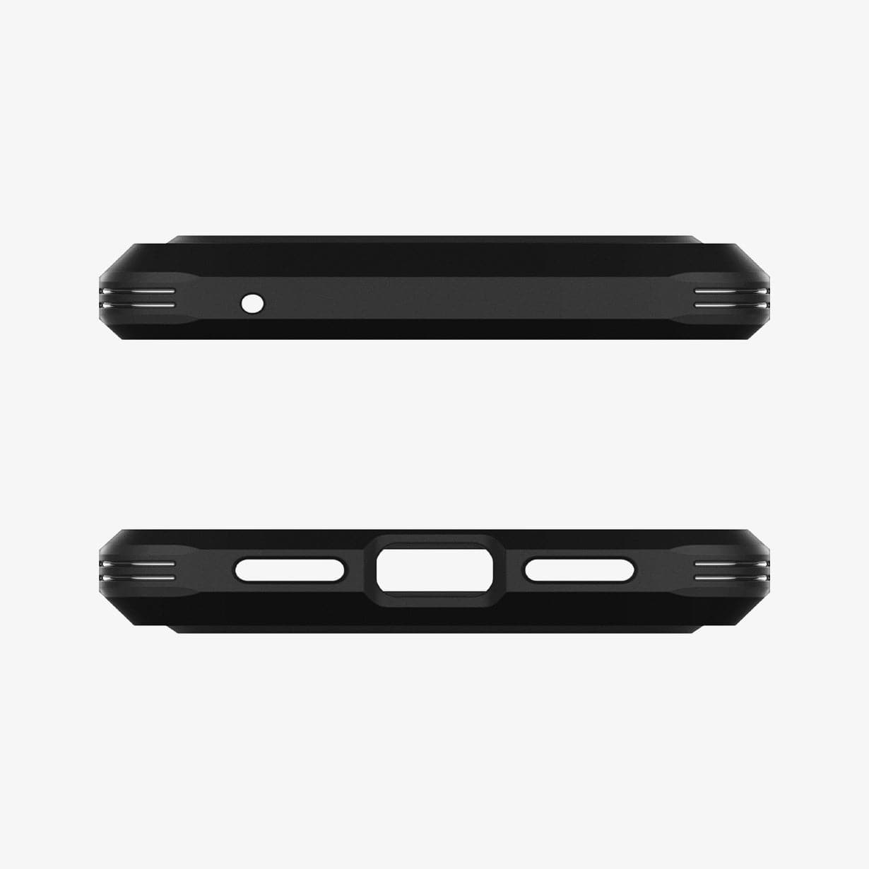 ACS03442 - Pixel 6 Case Tough Armor in black showing the top and bottom with precise cutouts