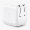 ACH02075 - ArcStation™ Pro 30W Wall Charger PE2008 in white showing the side, back and top with prongs in