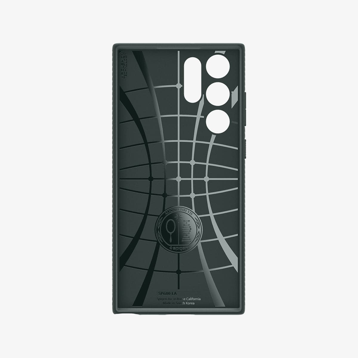 ACS04518 - Galaxy S22 Ultra 5G Case Liquid Air in abyss green showing the inside of case