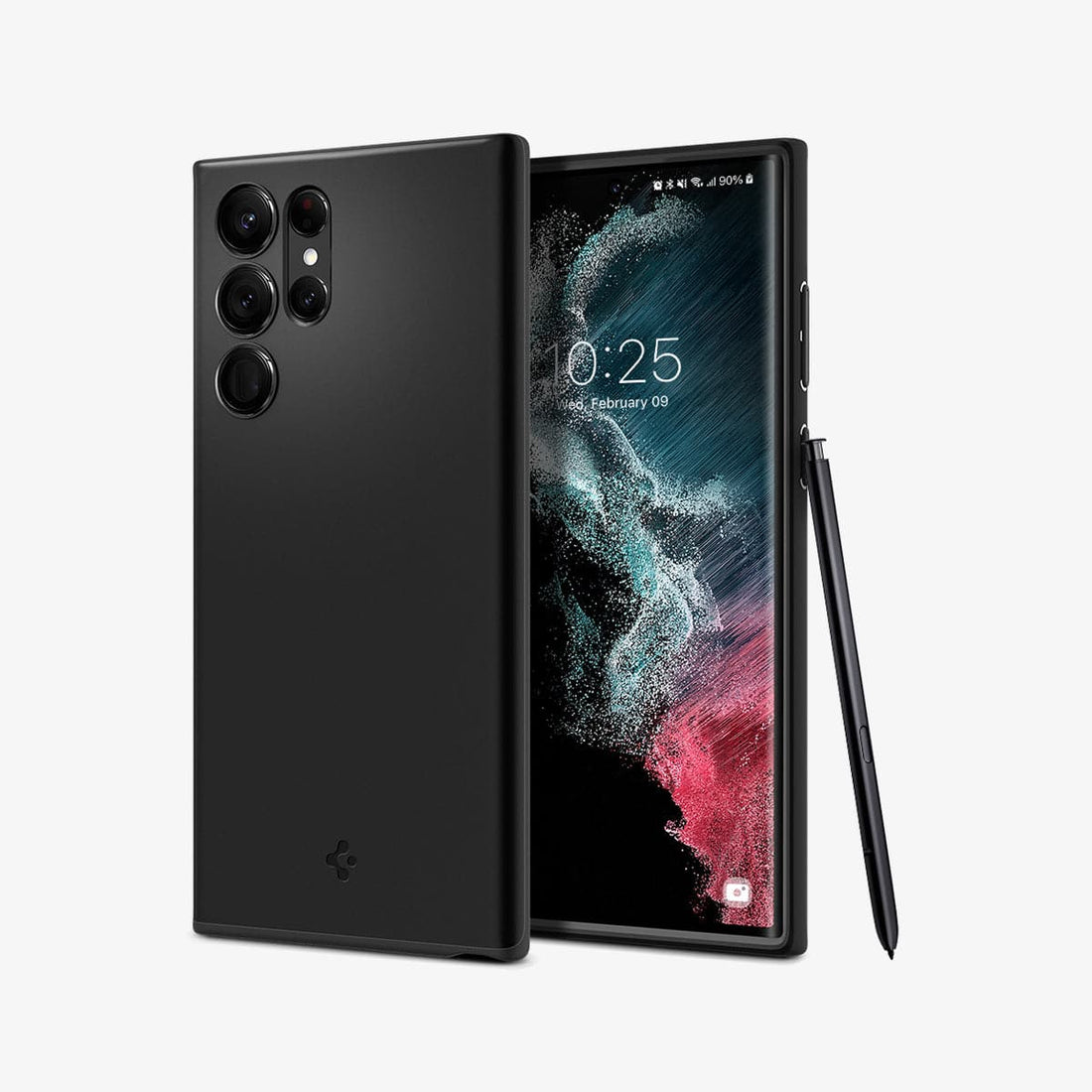 ACS03911 - Galaxy S22 Ultra 5G Case Thin Fit in black showing the back