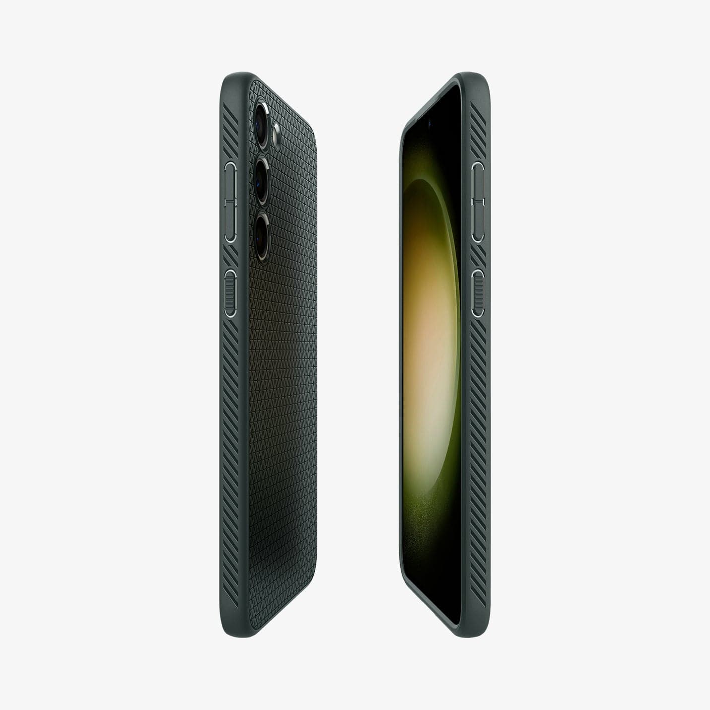 ACS05713 - Galaxy S23 Case Liquid Air in abyss green showing the sides, partial back and front