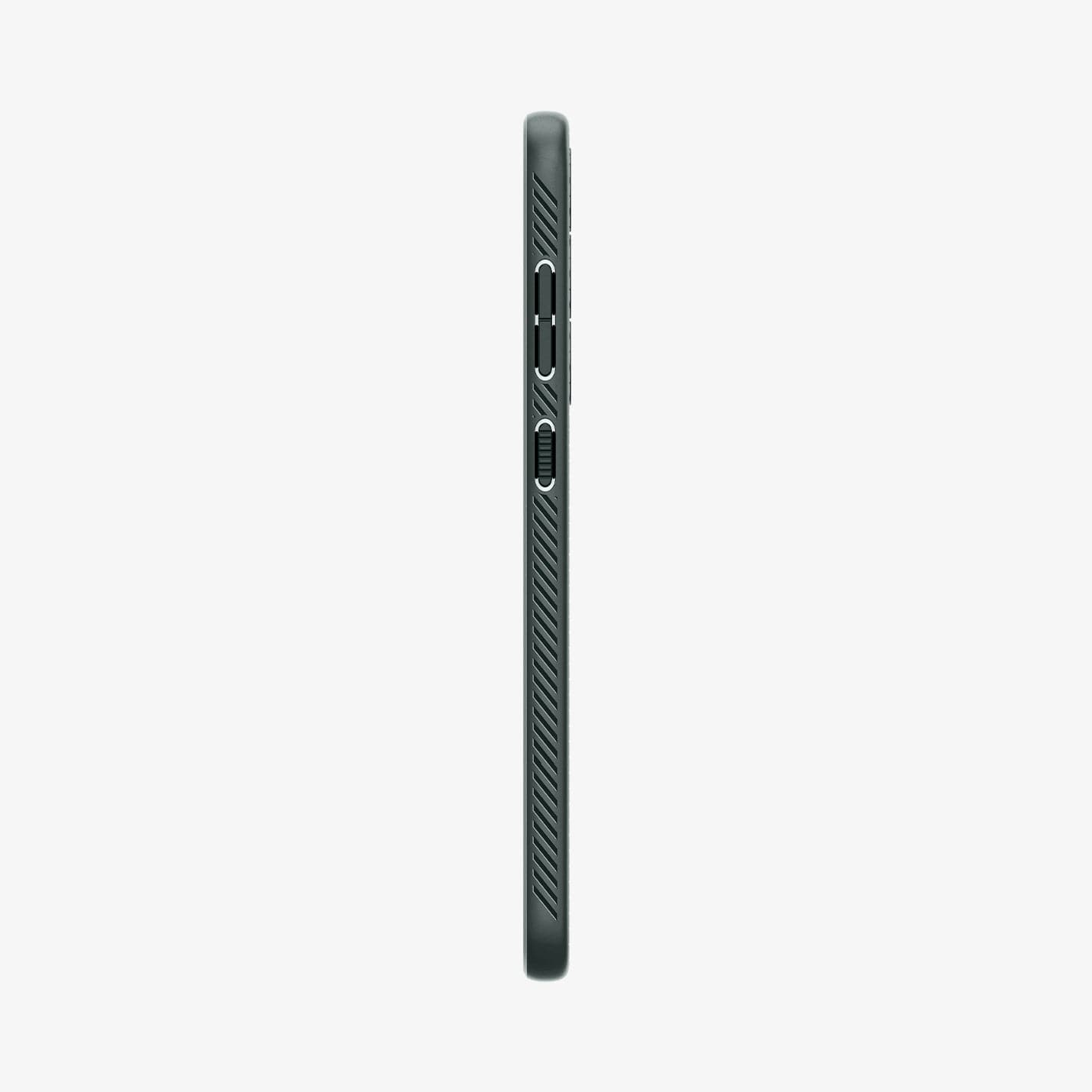 ACS05667 - Galaxy S23 Plus Case Liquid Air in abyss green showing the side with volume controls