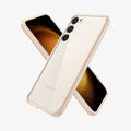 ACS06086 - Galaxy S23 Case Ultra Hybrid in sand beige showing the back, front and sides