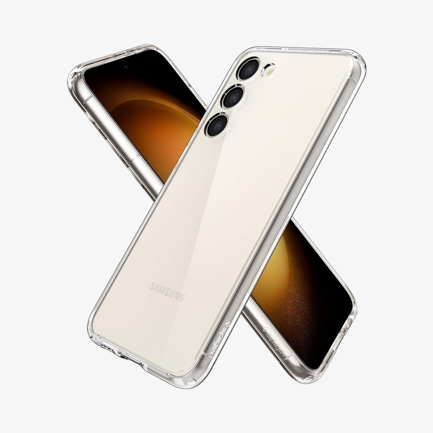 ACS05714 - Galaxy S23 Case Ultra Hybrid in crystal clear showing the back, front and sides