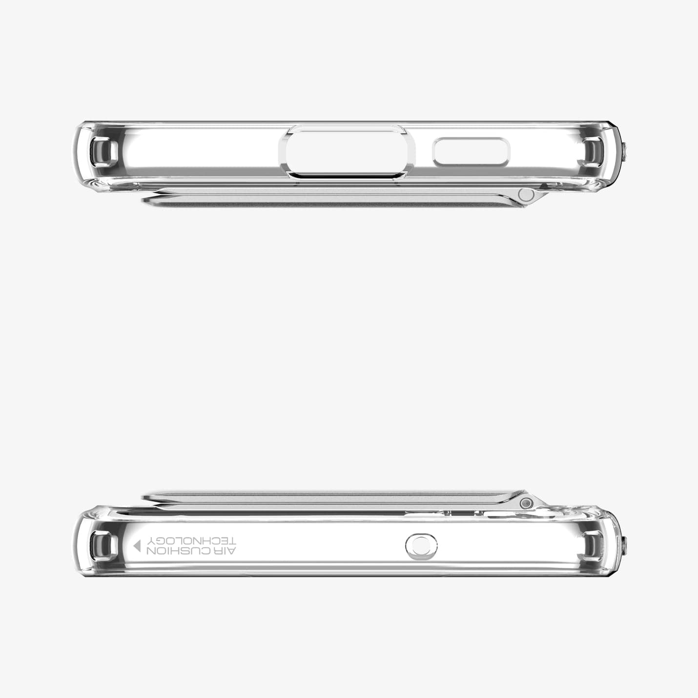 ACS05717 - Galaxy S23 Case Ultra Hybrid S in crystal clear showing the top and bottom with precise cutouts