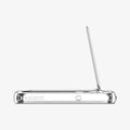 ACS05717 - Galaxy S23 Case Ultra Hybrid S in crystal clear showing the top with built in kickstand extended out