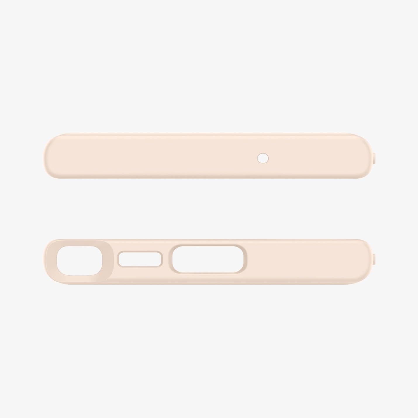 ACS06078 - Galaxy S23 Ultra Case Ultra Hybrid in sand beige showing the top and bottom with precise cutouts