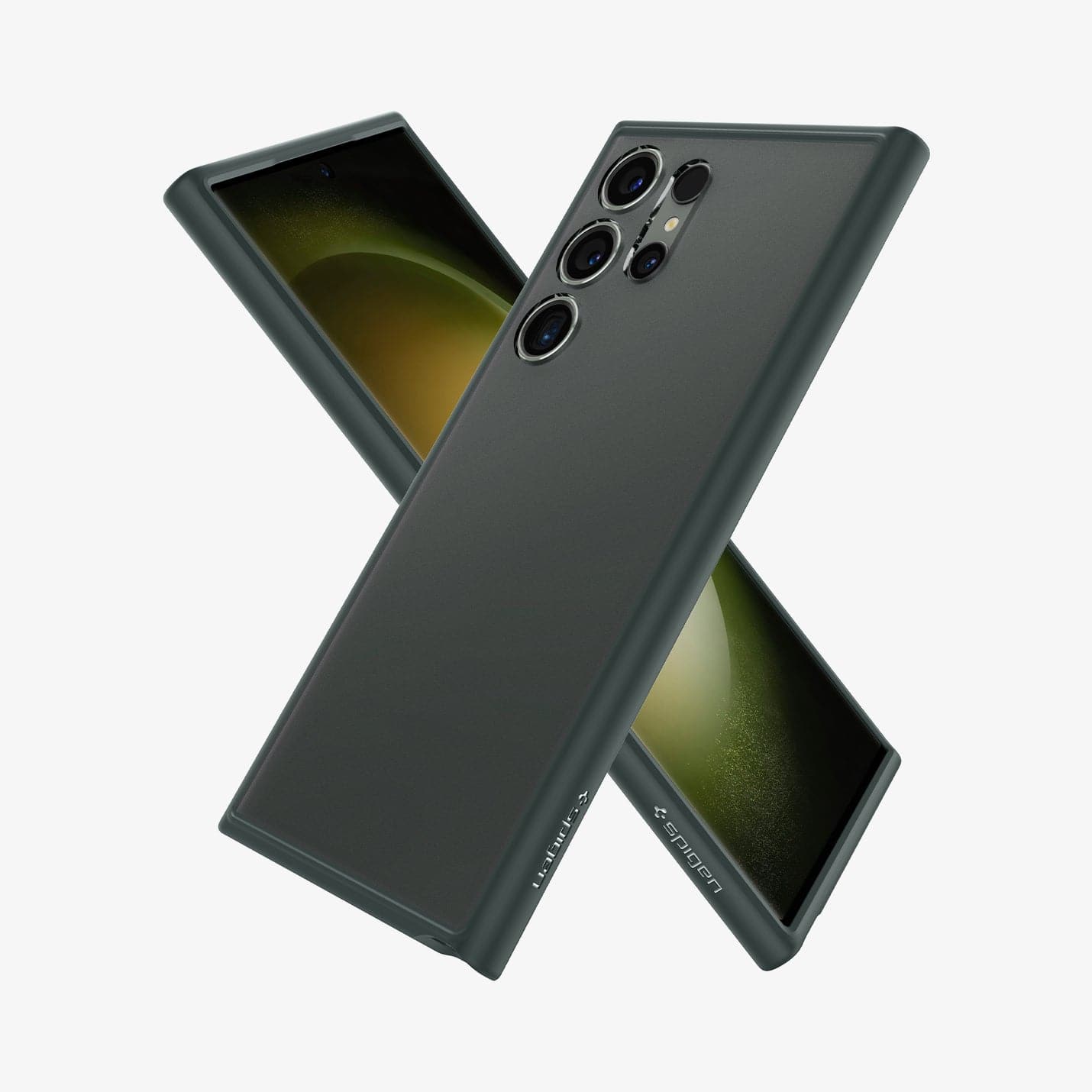 ACS06080 - Galaxy S23 Ultra Case Ultra Hybrid in frost green showing the back, front and sides