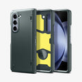 ACS06212 - Galaxy Z Fold 5 Case Slim Armor Pro in abyss green showing the back, inside and front