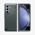 ACS06212 - Galaxy Z Fold 5 Case Slim Armor Pro in abyss green showing the back and front with space in between