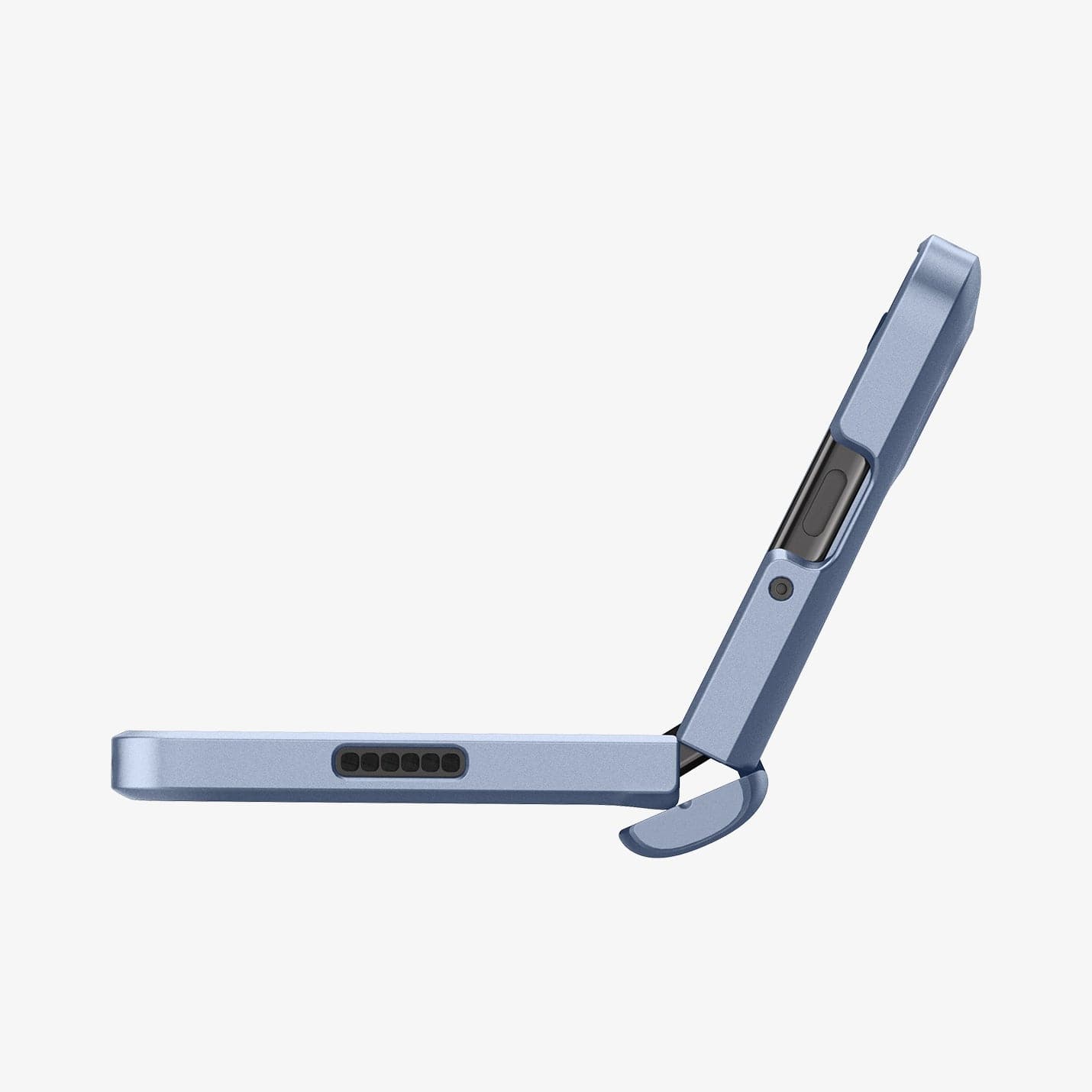 ACS06869 - Galaxy Z Fold 5 Case Slim Armor Pro in sierra blue showing the bottom with device half open