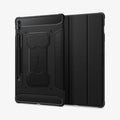 ACS06856 - Galaxy Tab S9 FE+ Case Rugged Armor Pro in black showing the back and front