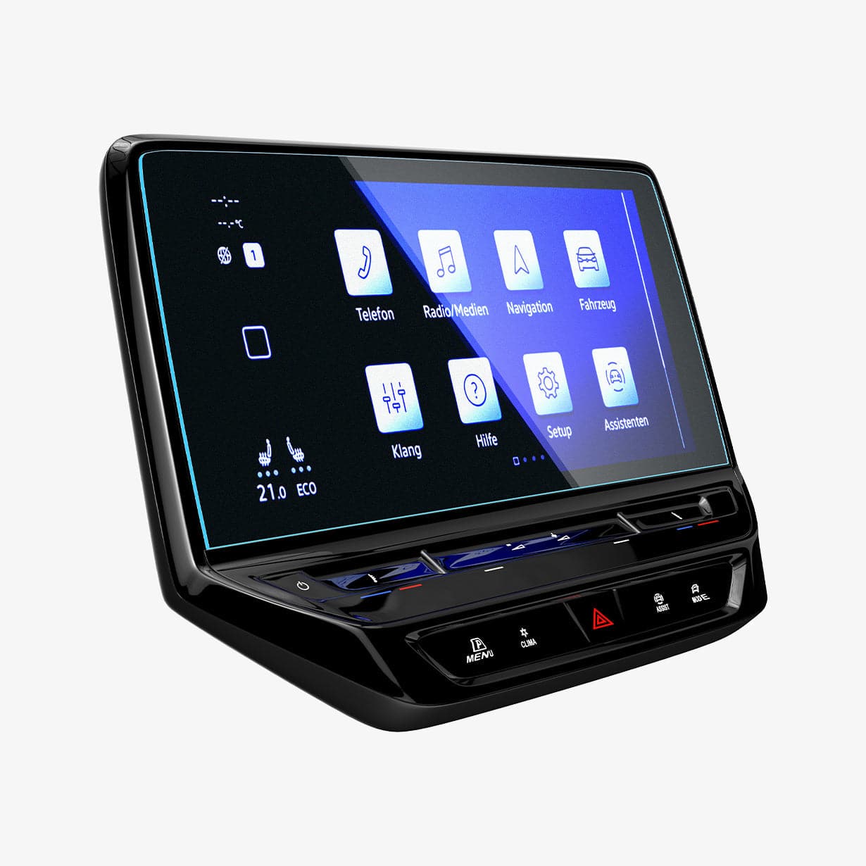AGL04045 - Volkswagen ID.4 10" Screen Protector EZ FIT GLAS.tR Anti-Glare showing the front and side