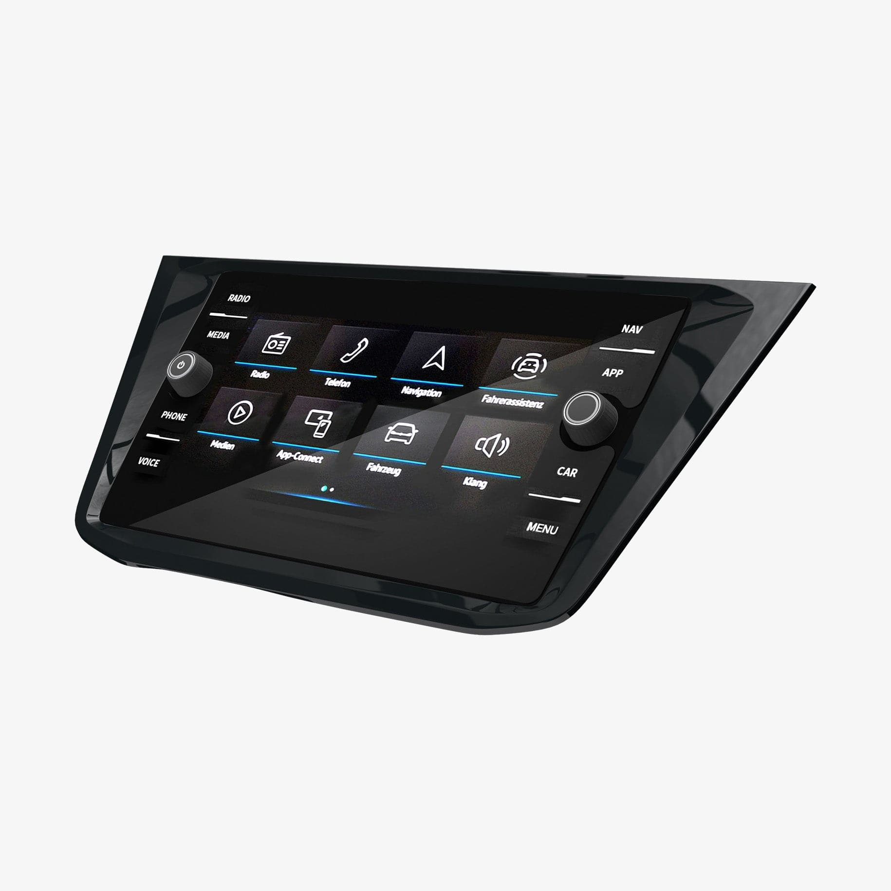 AGL04128 - Volkswagen Tiguan Screen Protector EZ FIT GLAS.tR Anti-Glare showing the front and side