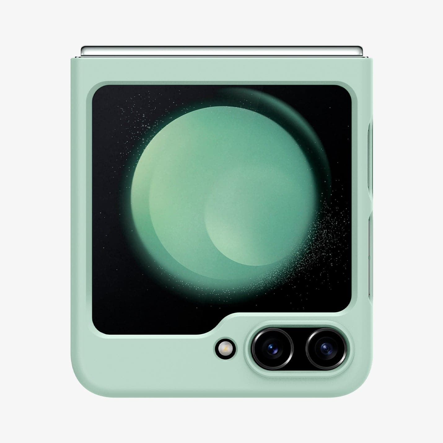 ACS06871 - Galaxy Z Flip 5 Case Air Skin in apple mint showing the back folded