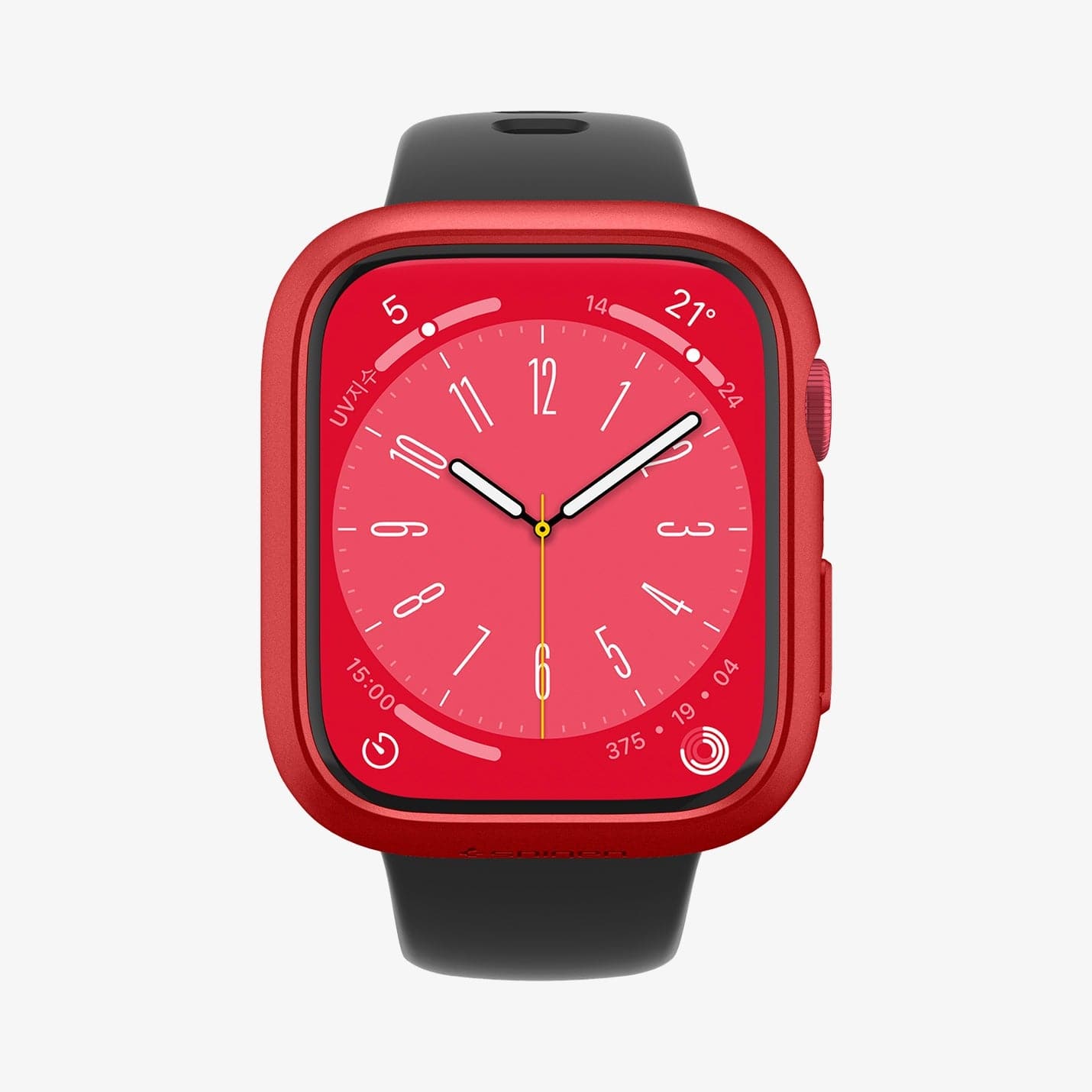 ACS04177 - Apple Watch Series (45mm) Case Thin Fit in metallic red showing the front view