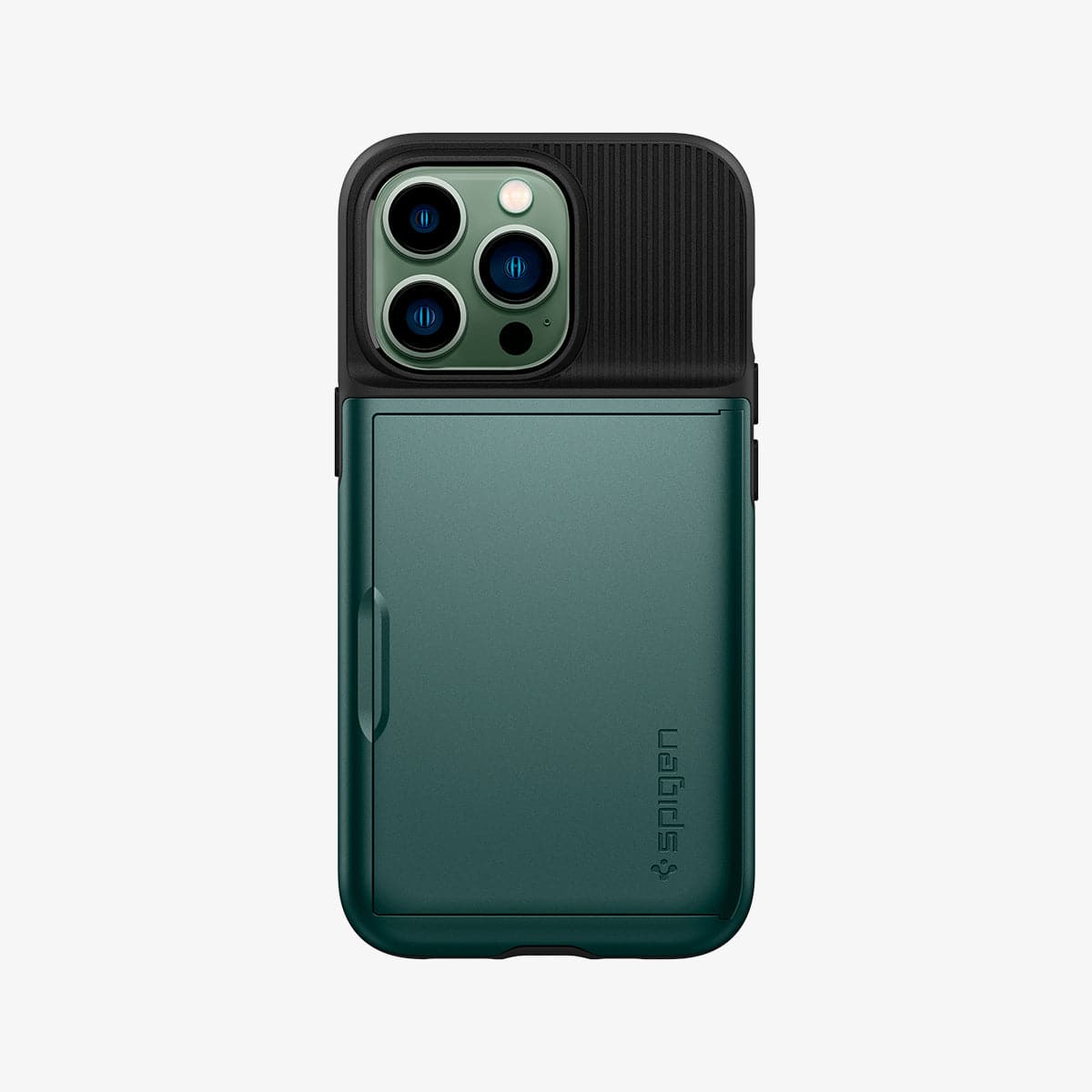 ACS04561 - iPhone 13 Pro Case Slim Armor CS in midnight green showing the back