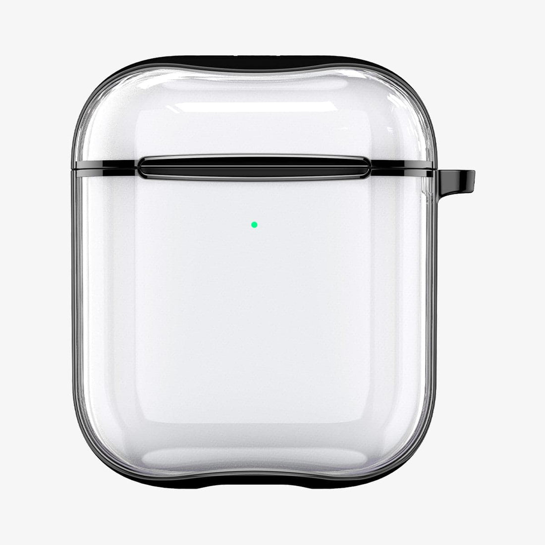 ACS05481 - Apple AirPods Pro 2 Case Ultra Hybrid in crystal clear showing the front, side and carabiner