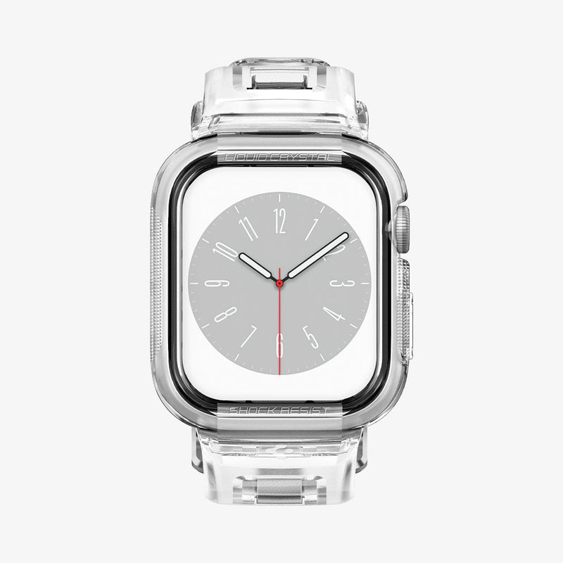 ACS02006 - Apple Watch Series (Apple Watch (45mm)) Case Liquid Crystal Pro in crystal clear showing the front