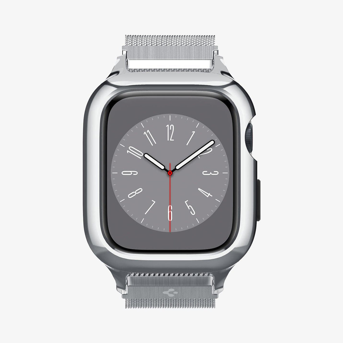 ACS04584 - Apple Watch Series (Apple Watch (45mm)) Case Metal Fit Pro in silver showing the front