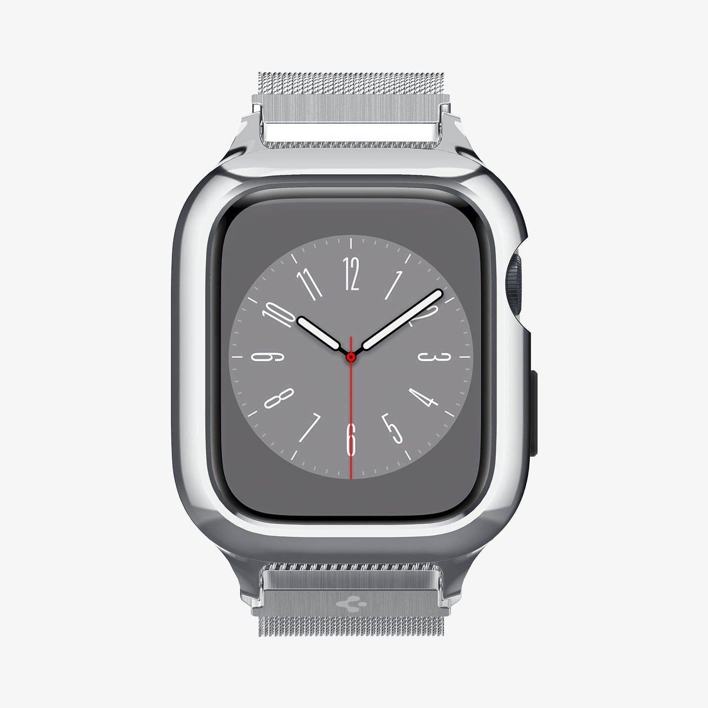 ACS04584 - Apple Watch Series (Apple Watch (45mm)) Case Metal Fit Pro in silver showing the front