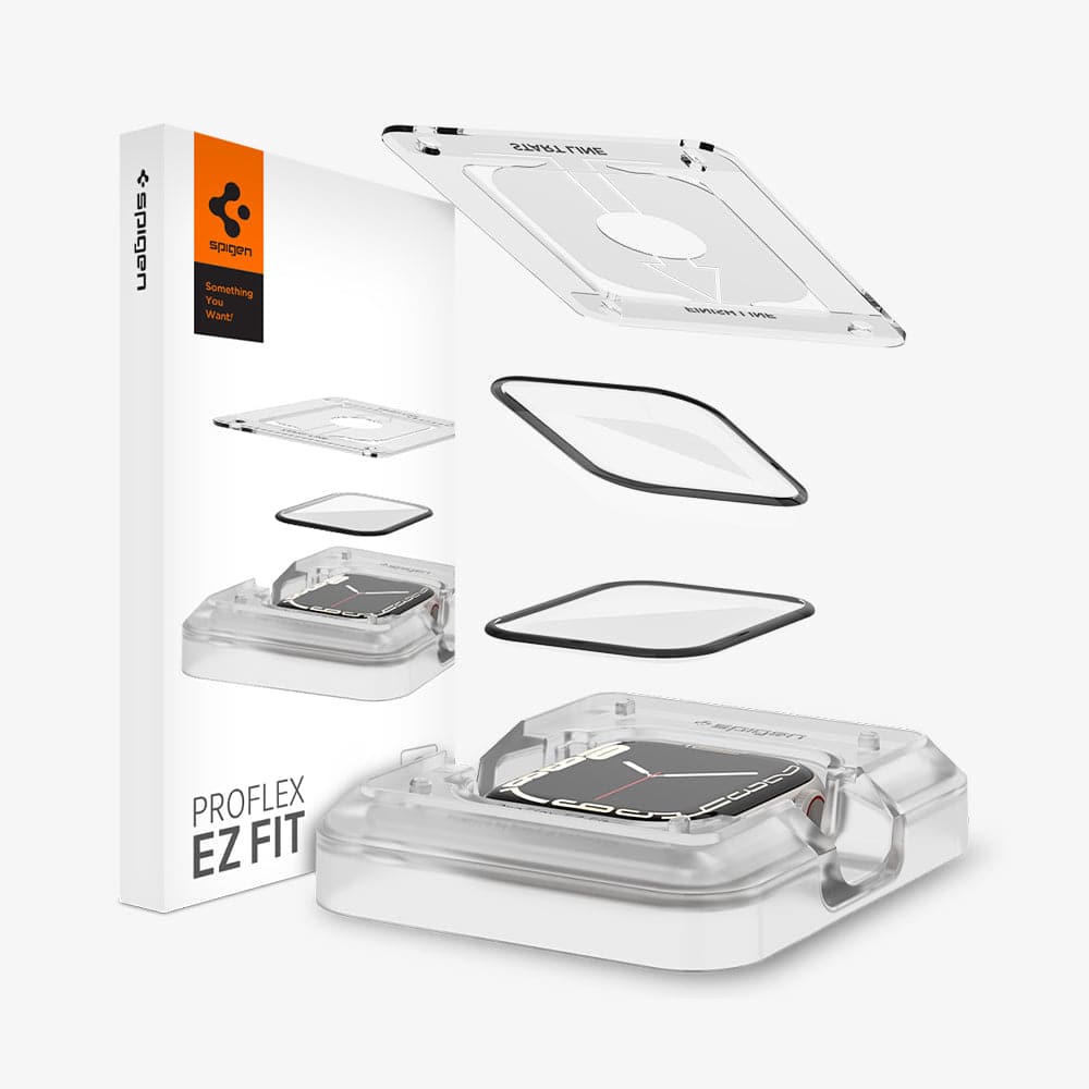 Spigen ProFlex Ez Fit Apple Watch Series 9/8/7 Tempered Glass - 9H