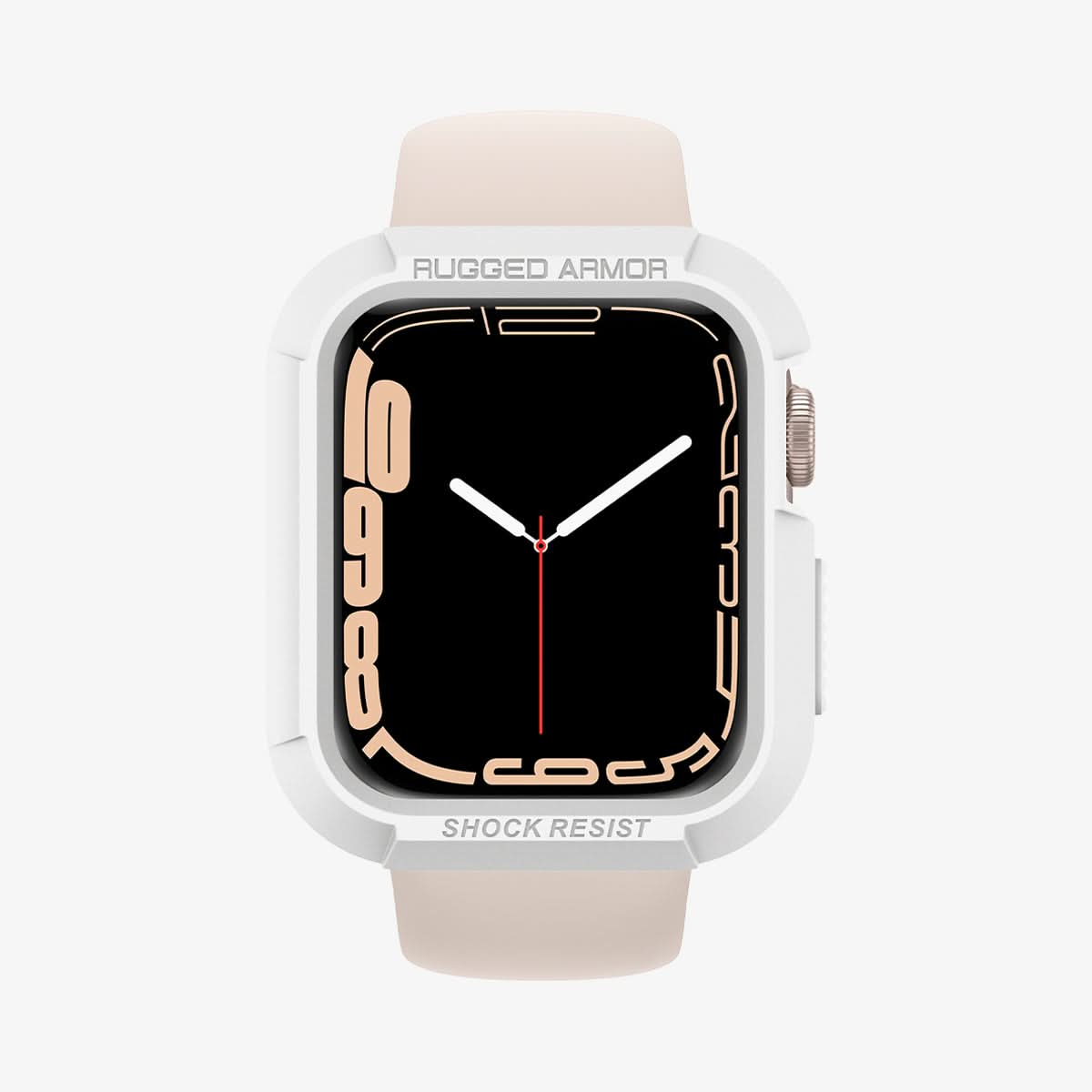 061CS24482 - Apple Watch Series (Apple Watch (41mm)) Case Rugged Armor in white showing the front
