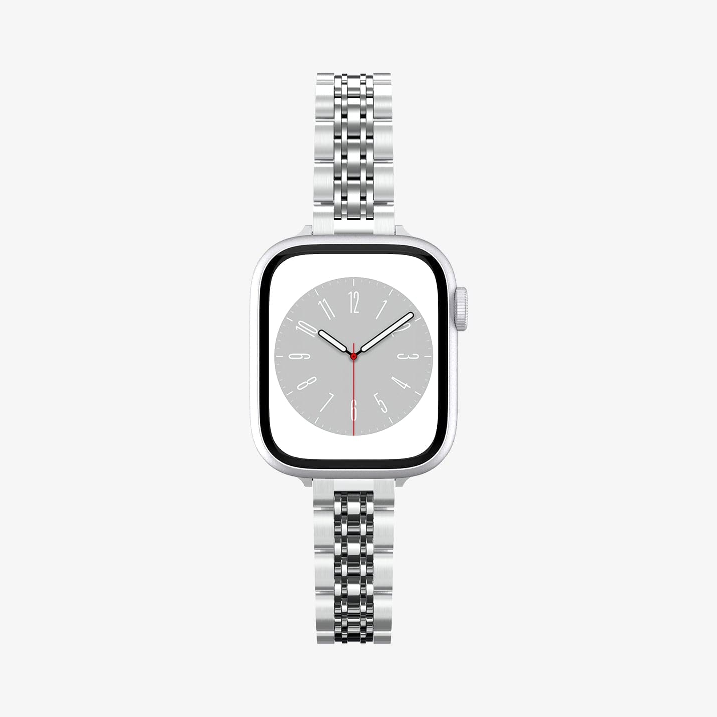 AMP06920 - Apple Watch Series Band Shine Fit in silver showing the front