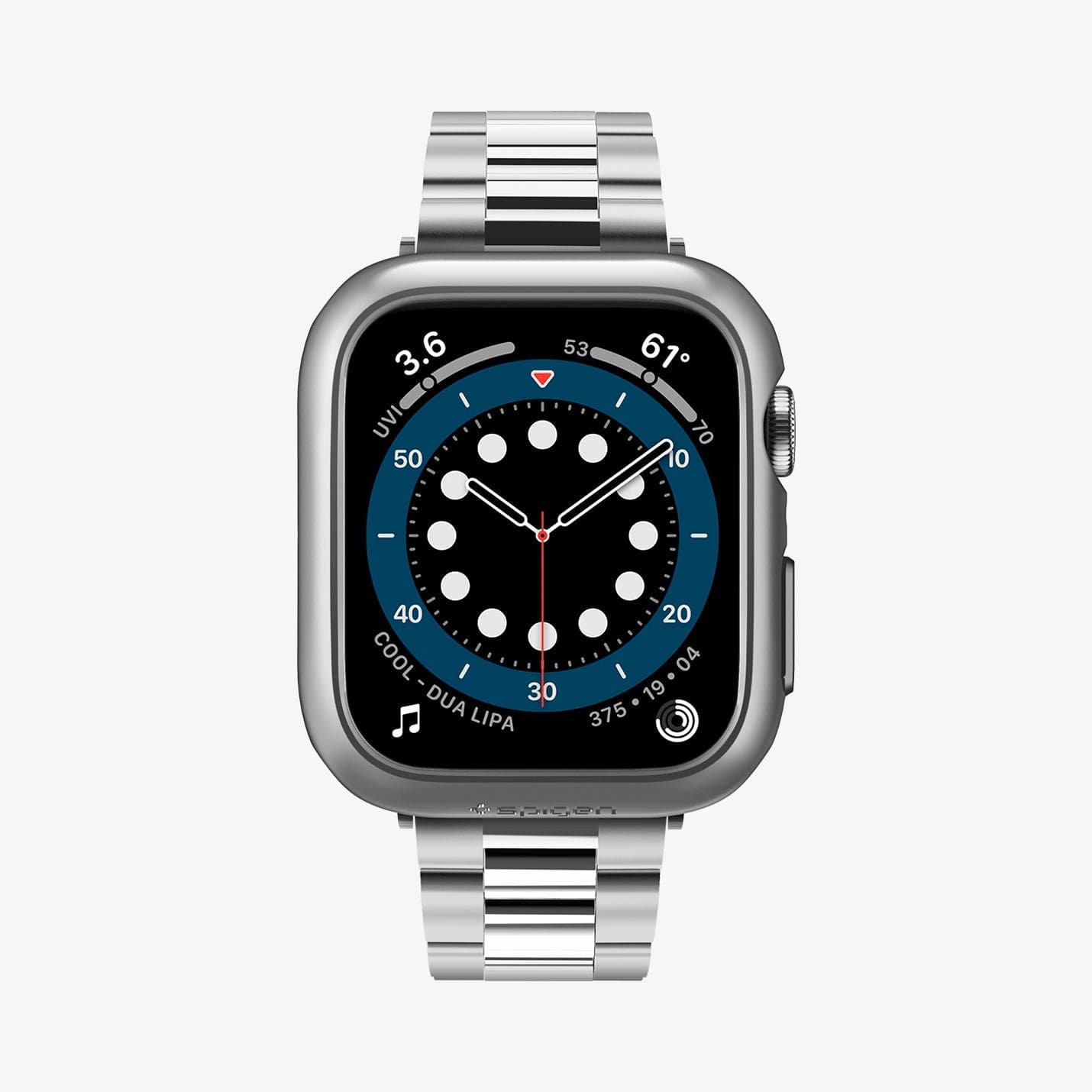 ACS02957 - Apple Watch Series (44mm) Case Thin Fit in graphite showing the front