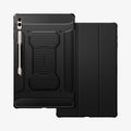 ACS06538 - Galaxy Tab S9 Ultra Case Rugged Armor Pro in black showing the back and front