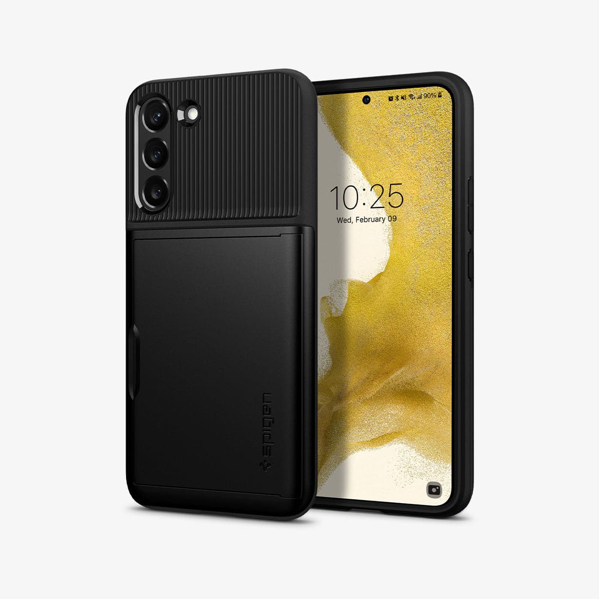 ACS03961 - Galaxy S22 Plus 5G Case Slim Armor CS in black showing the back and front