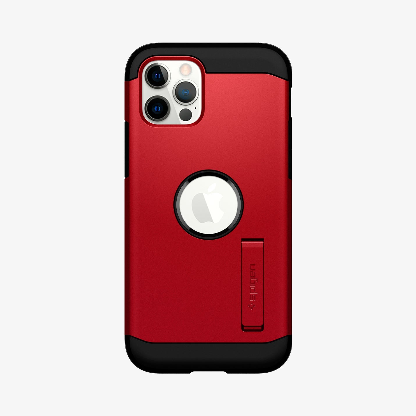 ACS02253 - iPhone 12 / iPhone 12 Pro Case Tough Armor in red showing the back